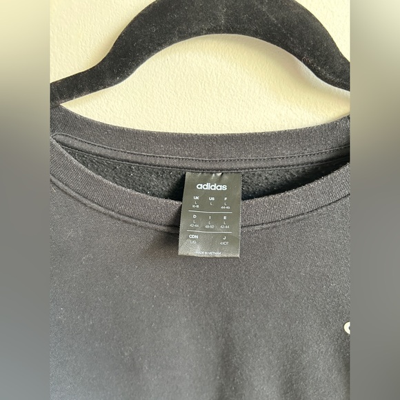 Adidas Black Women’s Three Stripe Crewneck Sweatshirt - Picture 5 of 5